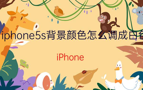 iphone5s背景颜色怎么调成白色 iPhone 5s 背景颜色调整为纯白